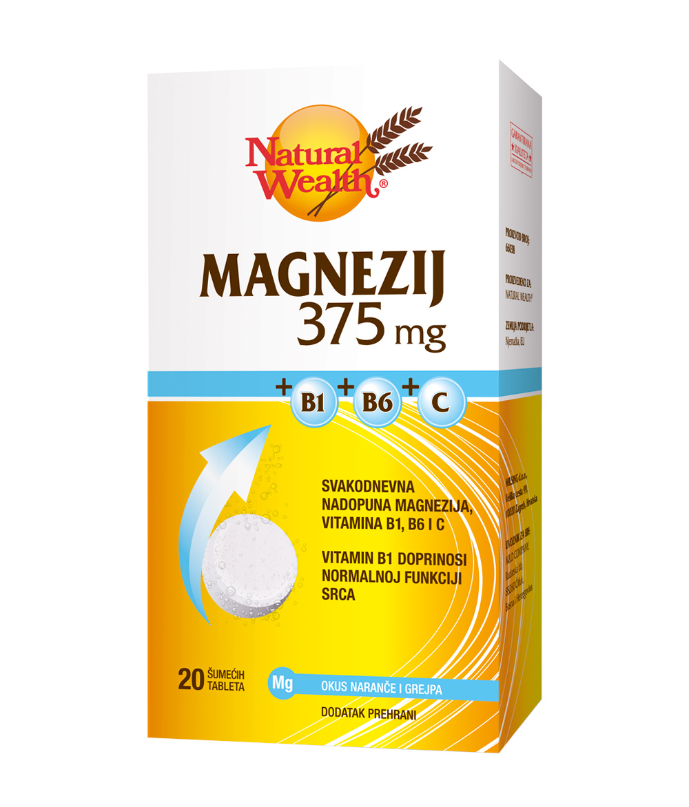 Natural Wealth Magnezij 375 Mg B1 B6 C šumeće Tablete A20 • Apoteka Monis