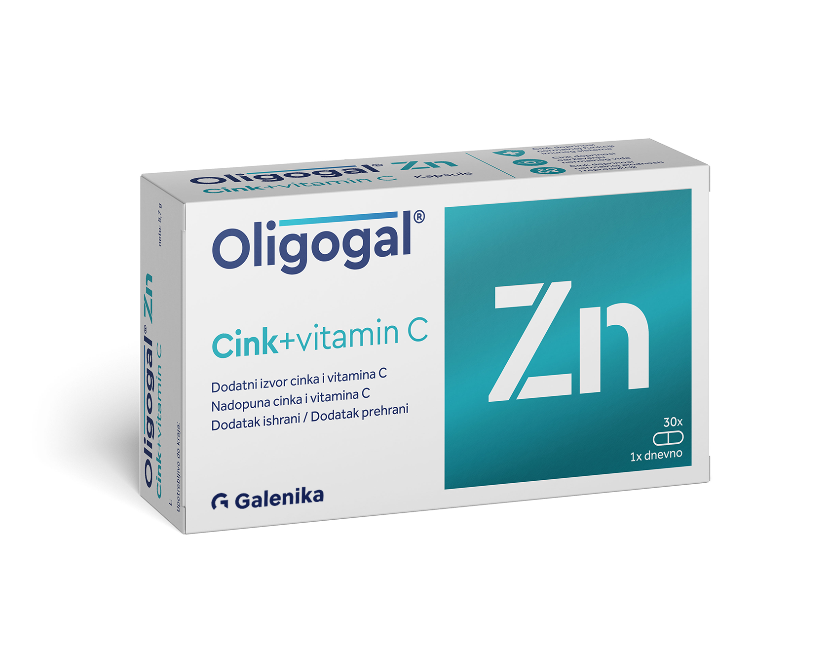 Oligogal Zn Cink + Vitamin C kapsule a30 • Apoteka Monis