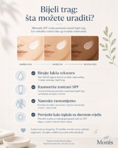 Infografika o bijelom tragu koji ostavlja mineralni SPF
